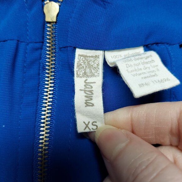 Japna Women's Cobalt Blue Layered  Scoop Neck Blouse - Picture 6 of 7